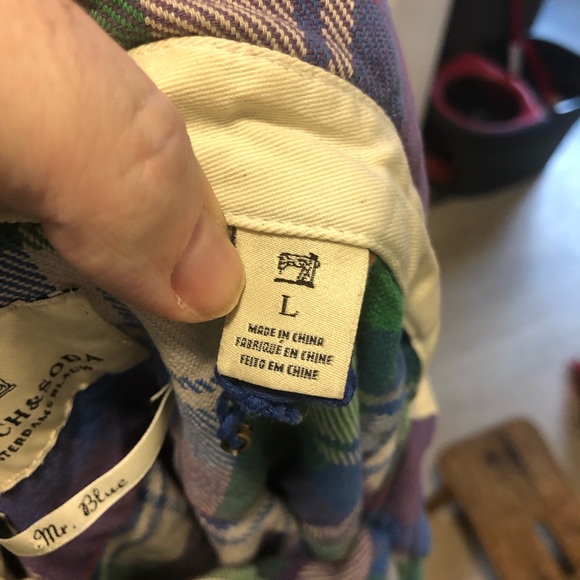 Scotch & soda mens plaid shirt size large - Picture 7 of 7